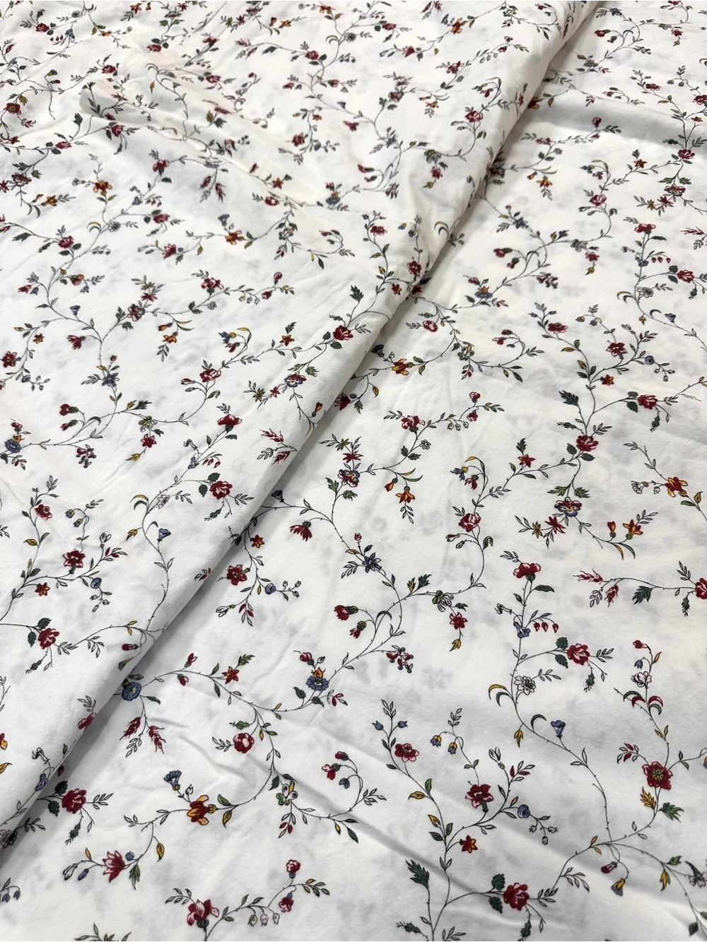 IKEA LJUSOGA Queen Duvet Cover 2 Pillowcases Set Red White Floral Cotton
